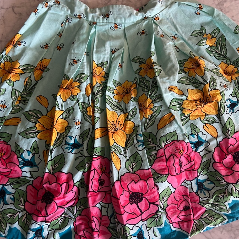Flowered Circle cotton Skirt - xl